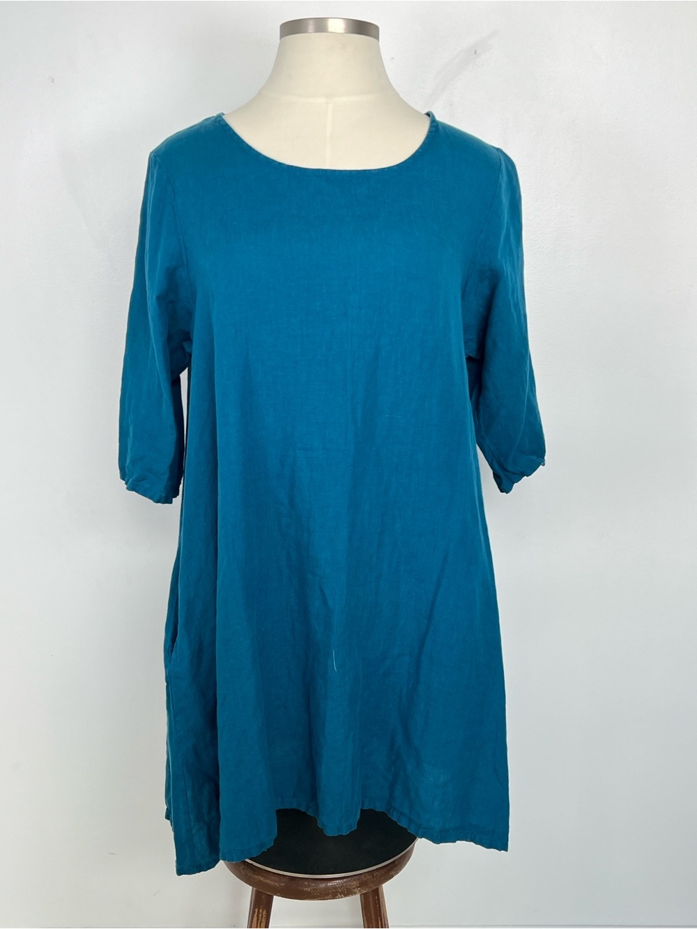 EUC! Bryn Walker Teal Linen Top Size XL